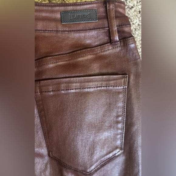 BLANK NYC High Rise Midi Coated Denim Skirt Size 26 in color Coffee Talk NWT - Picture 4 of 11